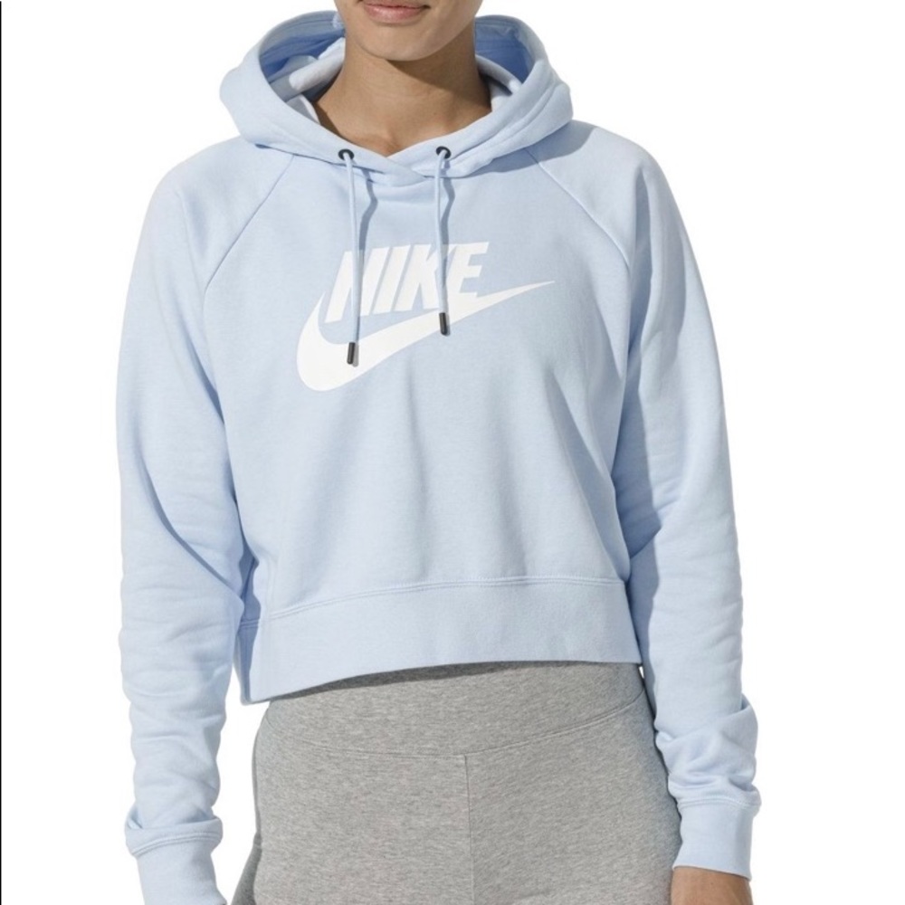 Light blue nike crop hoodie